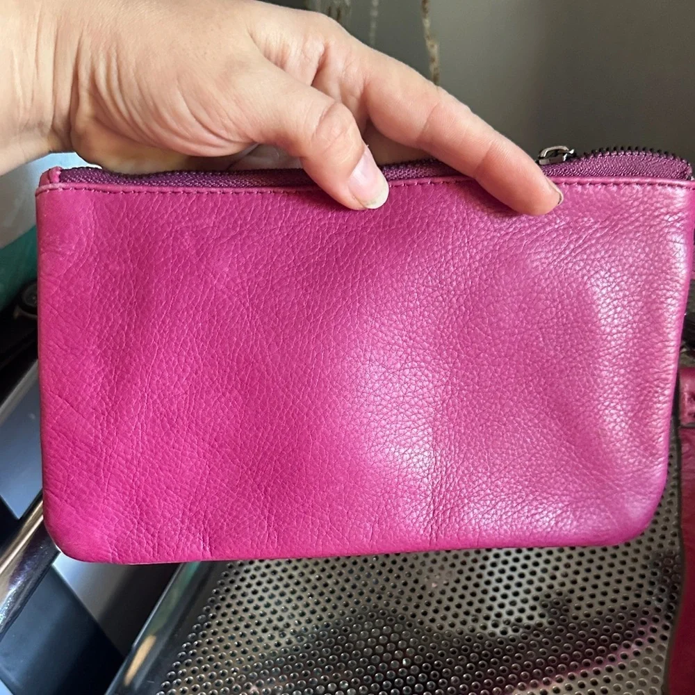 Aimee Kestenberg Fuchsia Leather Wristlet